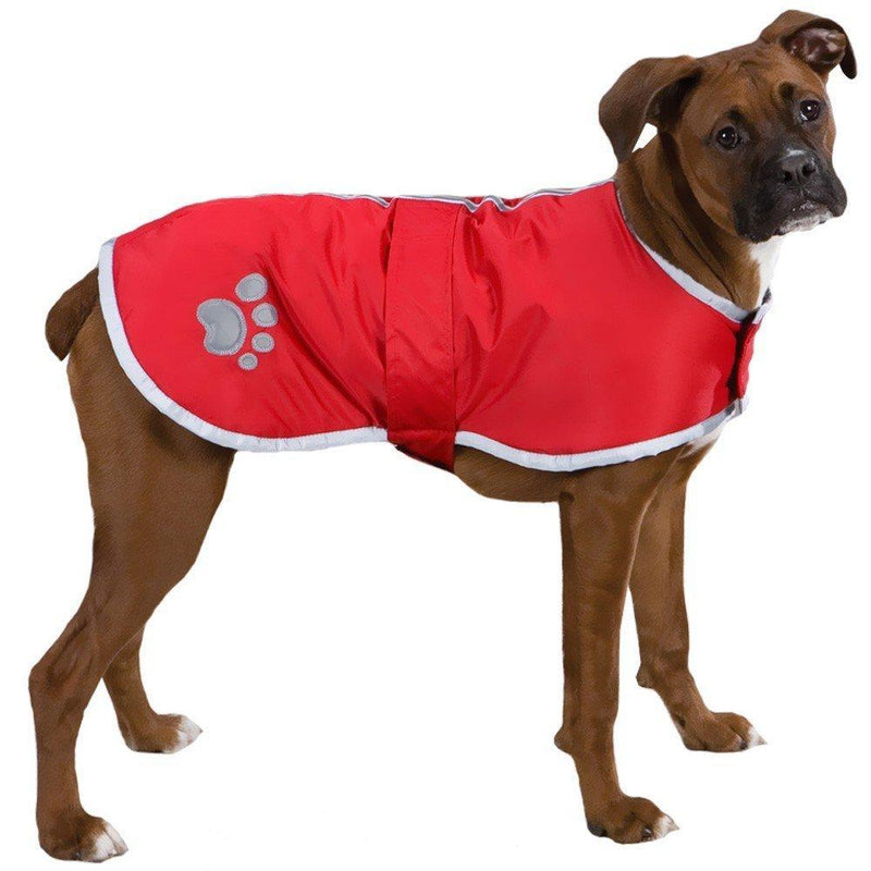 [Australia] - TOPSOSO Dog Winter Coat Waterproof Fleece Lining Warm Blanket for Small to Large Dogs Adjustable. X-Large winered 