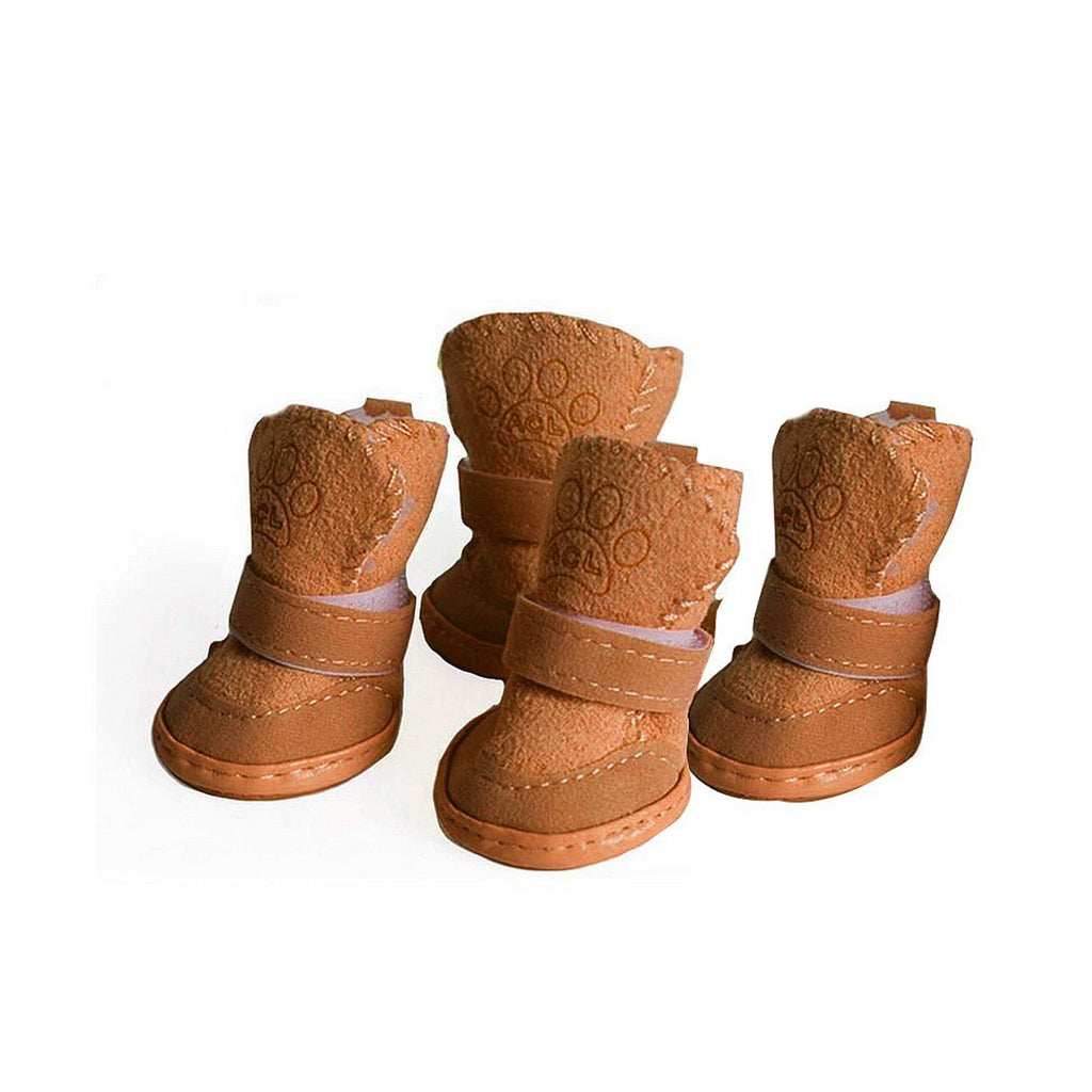 [Australia] - S-Lifeeling Winter Small Pet Lamb Skin Warm Teddy Puppy Dog Cotton Waterproof Shoes Anti-Slip Sole Snow Boots 