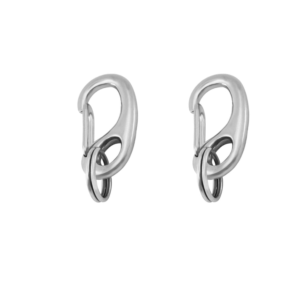 [Australia] - Divoti Pet Tag Quick Clip/Split-Load Hook Combo for Pet ID Tags - Standard/Medium/Large/Split Ring Pack Options- Entirely Surgical Stainless Steel Quick Clip Pair (Standard) 