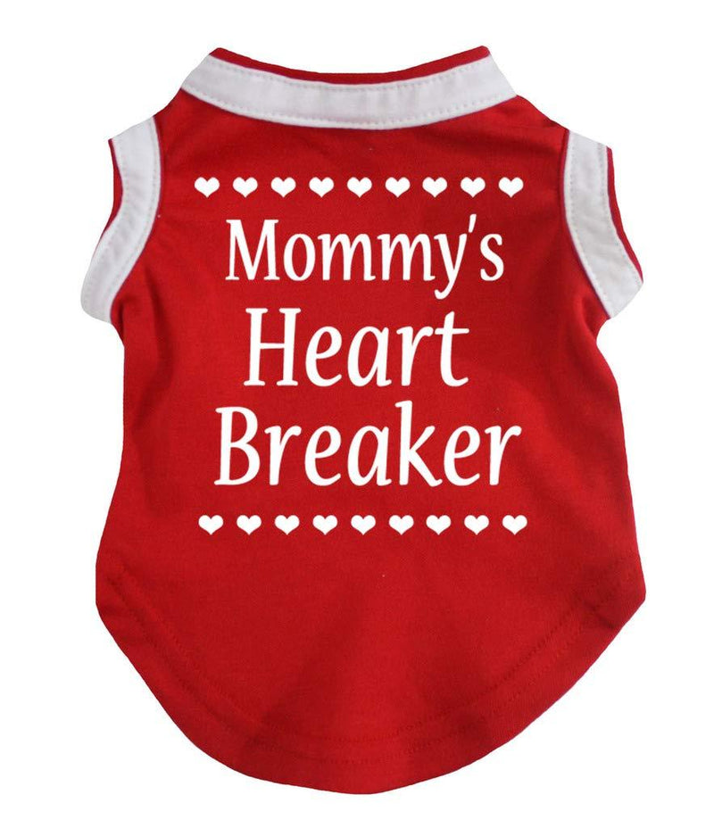 Petitebella Mommy's Heart Breaker Puppy Dog Shirt X-Large Red - PawsPlanet Australia