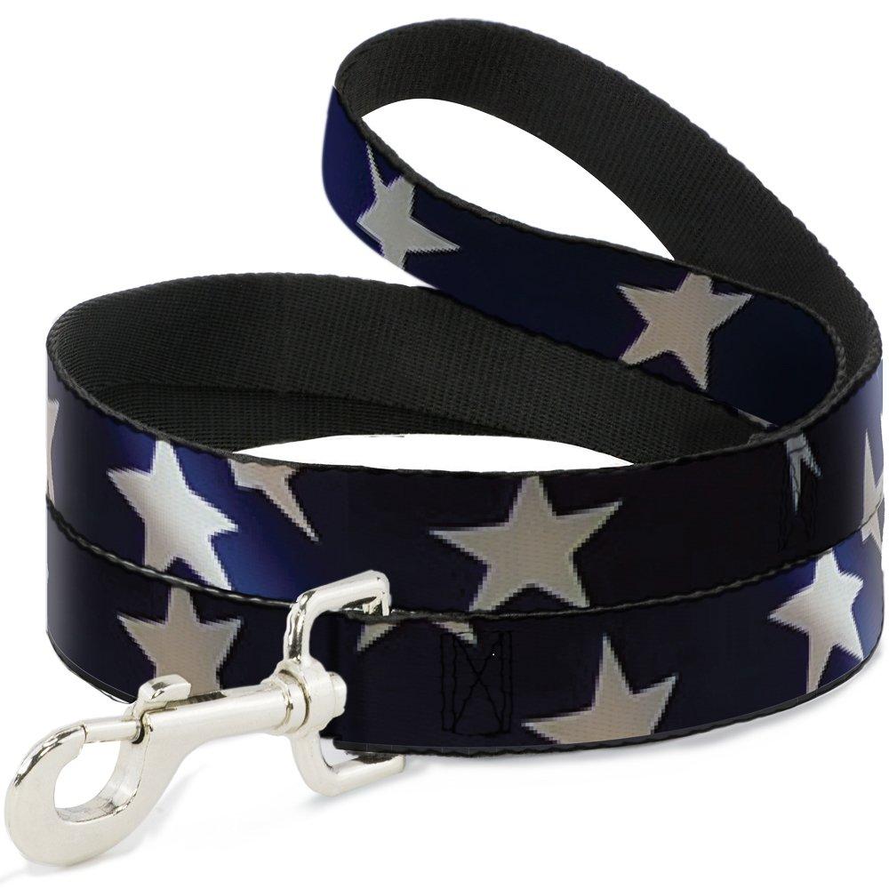 [Australia] - Buckle-Down Dog Leash American Flag Vivid Stars Close Up Blue White 6 Feet Long 0.5 Inch Wide 6 Feet Long - 1/2" Wide 