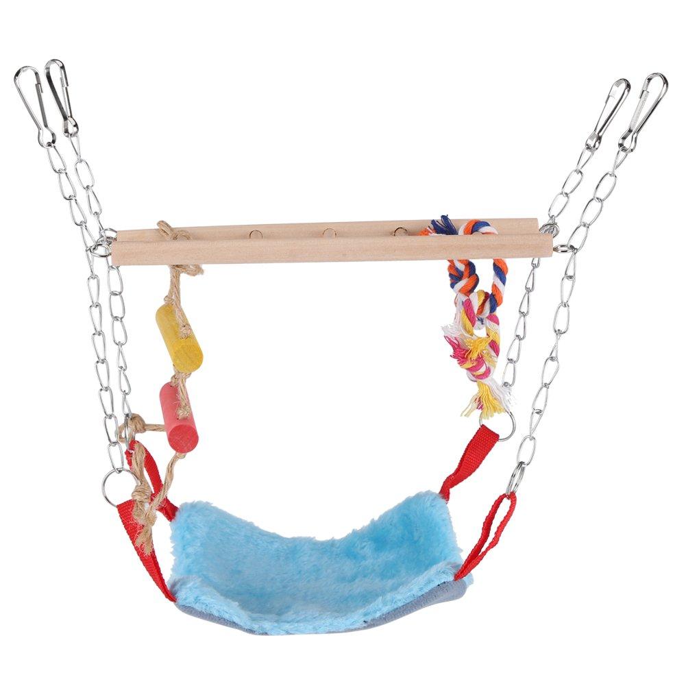 [Australia] - Fdit Pets Birds Parrot Climbing Toy Colorful Swing Ladder with Bed Accessories Hanging Pet Toys(Blue) Blue 