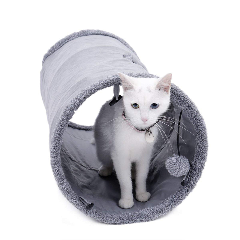 Speedy Pet Collapsible Cat Tunnel, Cat Toys Play Tunnel Durable Suede Hideaway Pet Crinkle Tunnel with Ball Small - PawsPlanet Australia