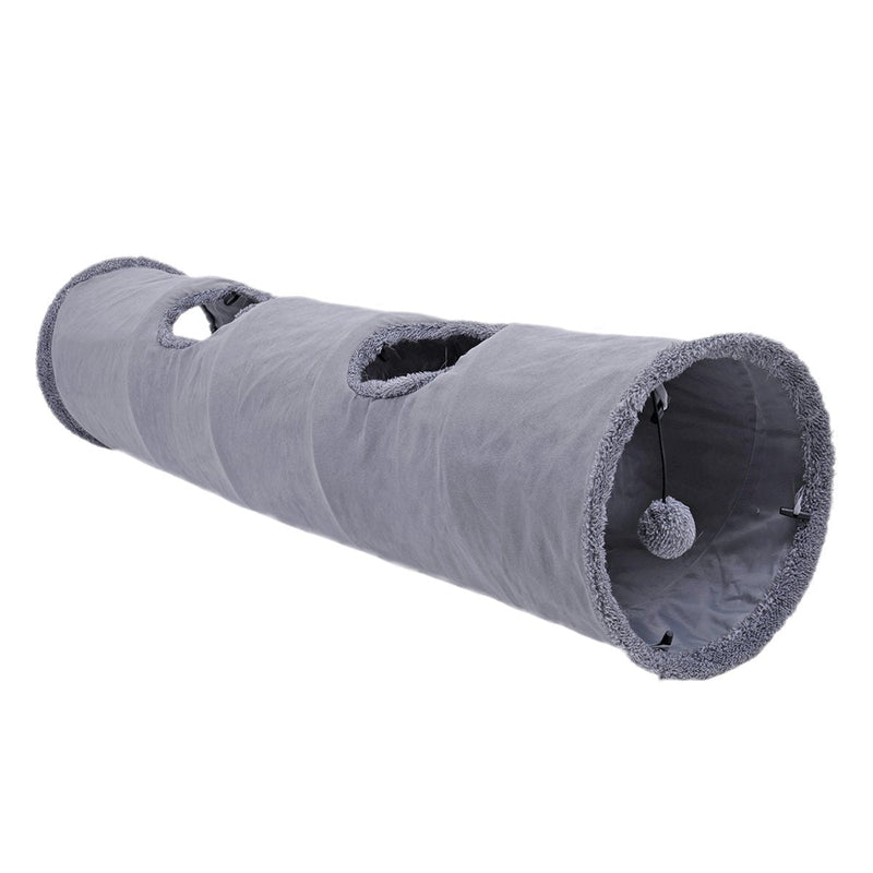 [Australia] - Speedy Pet Collapsible Cat Tunnel, Cat Toys Play Tunnel Durable Suede Hideaway Pet Crinkle Tunnel with Ball,12 inch Diameter Medium 