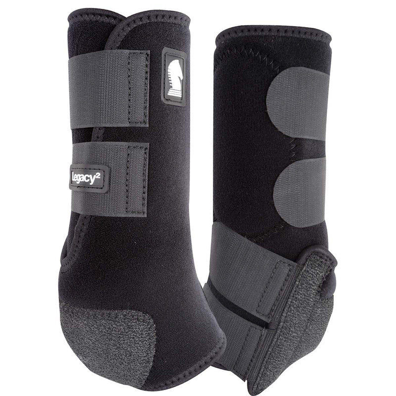 Classic Equine Legacy 2 Hind Support Boots, Black, Small - PawsPlanet Australia