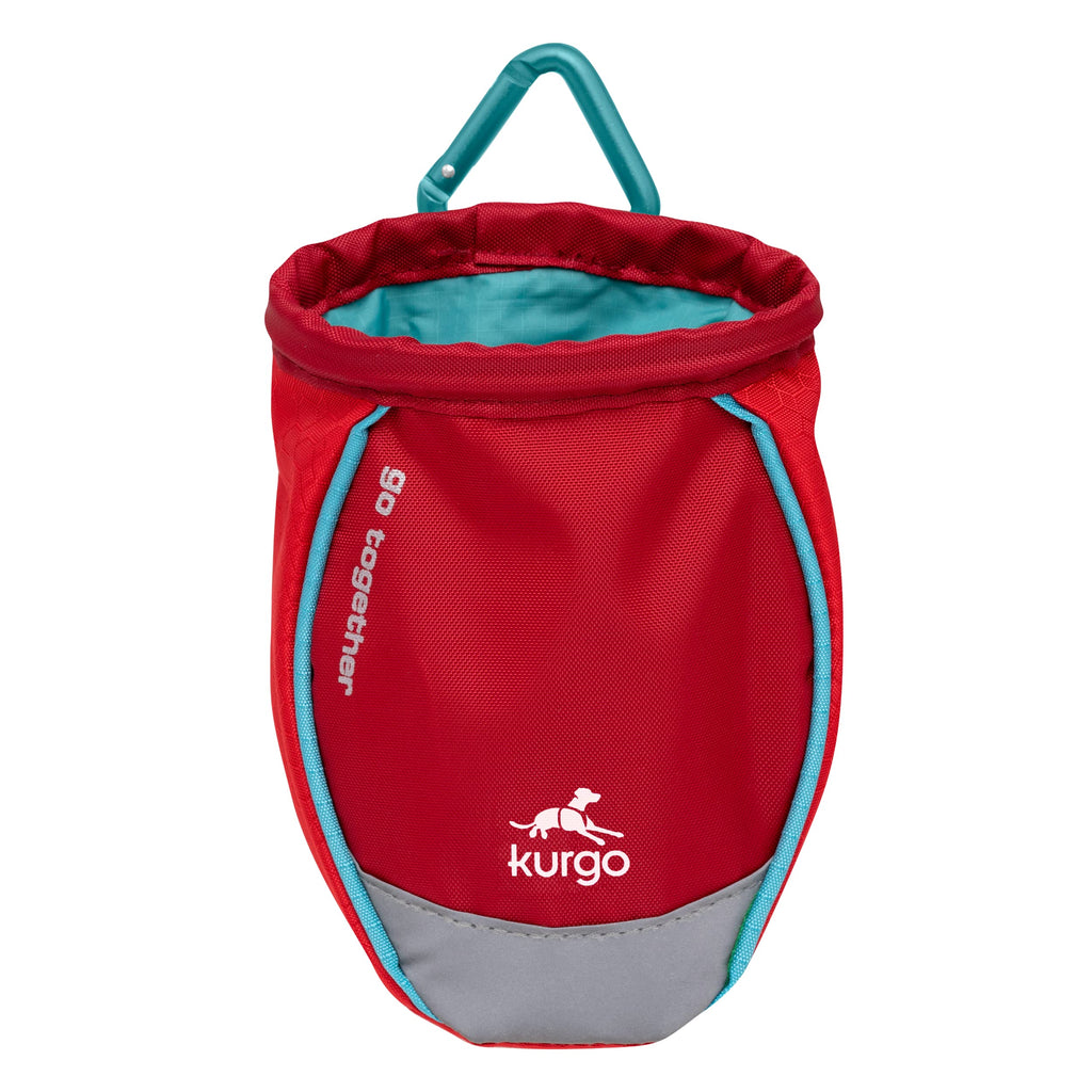 Kurgo Dog Training Treat Pouch Bag, Treat Bags, Portable Pet Pocket Waist Clip Bag, Reflective Snack Bag for Pets, Includes Clip & Carabiner MOLLE Straps, New Carabiner Chili Red - PawsPlanet Australia