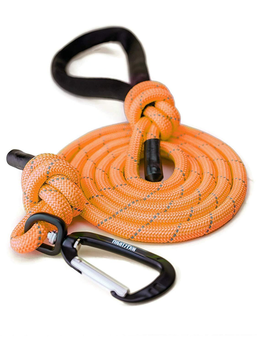 [Australia] - Mighty Paw Rope Dog Leash, Premium Climbers Rope, 6 Foot Long with Reflective Stitching, Climbers Carabiner Clip 6 Feet Orange 