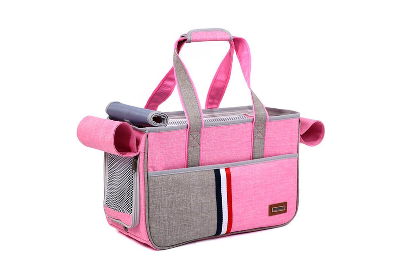 [Australia] - JPTACTICAL Pet Carrier Bag for Dogs or Cats | Pets Carriers with Locking Safety Zippers |Airline Approved Travel Pet Carriers | Perfect for Dogs, Cats, Small Pets Pink 
