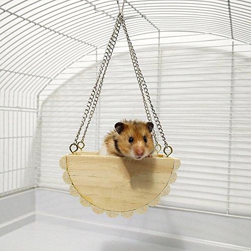 [Australia] - Hypeety Wooden Hamster Swing Toy for Dwarf Hamster Gerbil Rat Mouse Mice Small Animla Cage Perch StandToy 