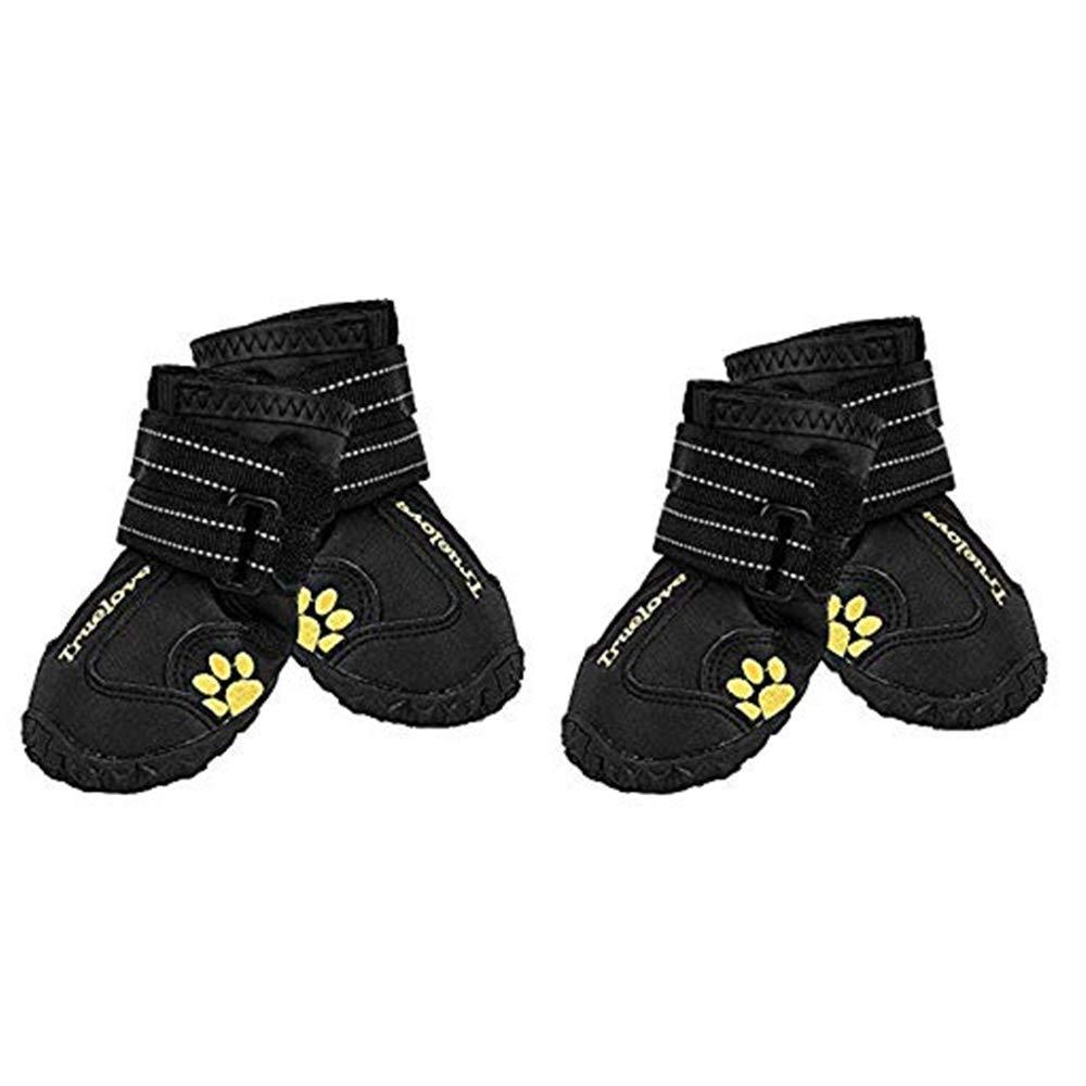 [Australia] - EXPAWLORER Waterproof Dog Boots Reflective Non Slip Pet Booties for Medium Large Dogs Black 4 Pcs 2(2.28"x1.89") 