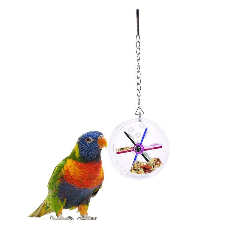 [Australia] - Creative Pet Parrot Bird Foraging Systems Foraging Wheel Window Bird Feeder Toy for Parrot Budgie Parakeet Amazon Lovebird Finch Canary Cage C 