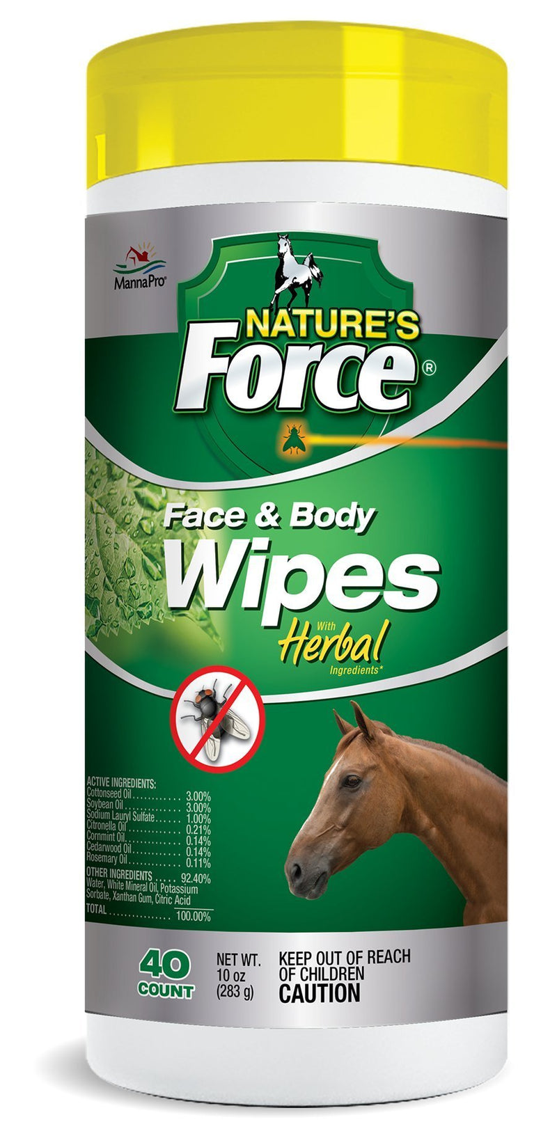 Manna Pro Nature'S Force Face & Body Wipes, 40 Count (Pack of 1) - PawsPlanet Australia