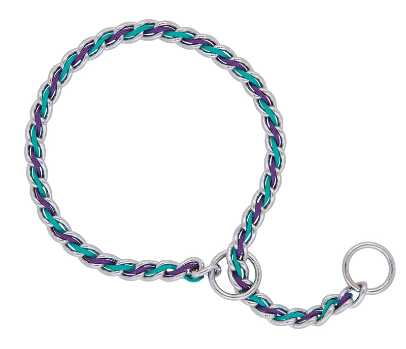 [Australia] - Terrain D.O.G. Laced Chain Slip Collar 22-inch x 3.5 mm Teal/Purple 
