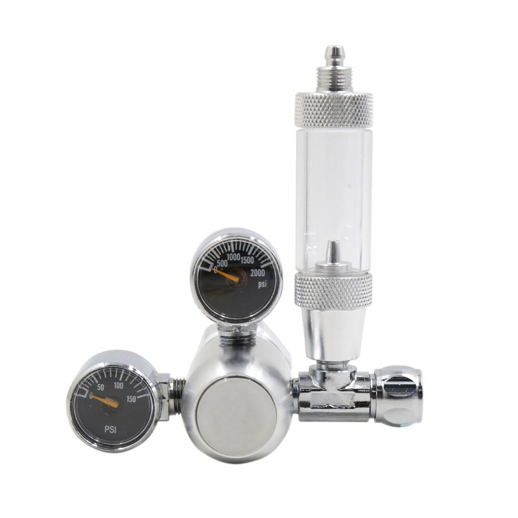 [Australia] - uxcell Aquarium Aquatic Plant Tank CO2 Dual Gauge Display Regulator w Bubble Counter Silver Tone 