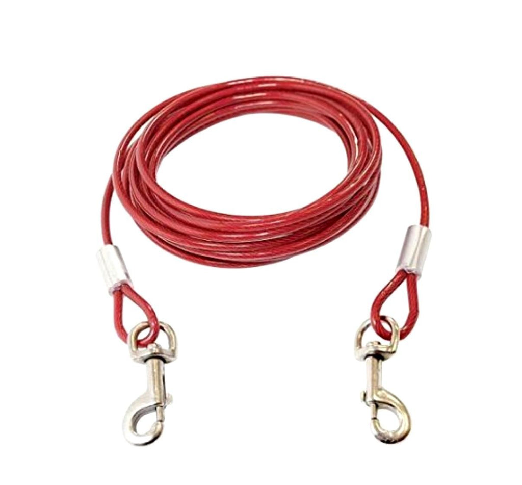 [Australia] - 20 Feet Long Dog Leash - Heavy-Duty Tie-Out Chain Cable Suitable For Dogs Up To 60lbs - Dog House, Dog Training, Pet Supplies, & Accessories, Chrome Plated Anti Rust Stake (20 FOOT Dog Tie-Out cable) 