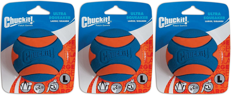 [Australia] - Chuck It (3 Pack) Ultra Squeaker Ball, Large 