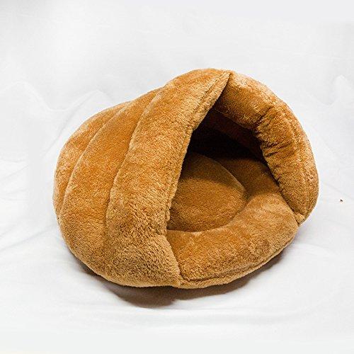 [Australia] - Zuckbergs Soft Cat Bed Tent Self-Warming Bed Sleeping Bed Winter/Spring Cats Pets Puppy Fleece Covered Hooded Pet Cave Cat Puppies Indoor Pet Triangle Nest camel 