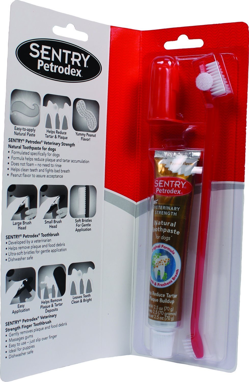 Petrodex Sentry Natural Peanut Flavor Pet Dental Kit, 2.5-Ounce 2 Kits - PawsPlanet Australia