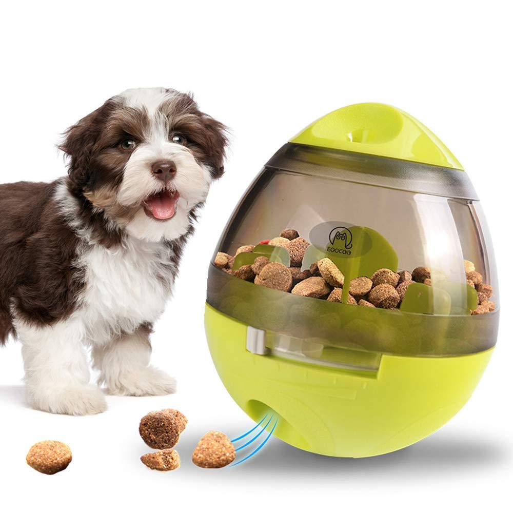 [Australia] - EooCoo Pet Food Container Dog Slow Feeder Bowl Cat Puzzle Dispenser, Small Interactive Collapsible Stimulating Play Toy, Adjustable Treats Eat Canister, Funny Maze Gym Ball Green 