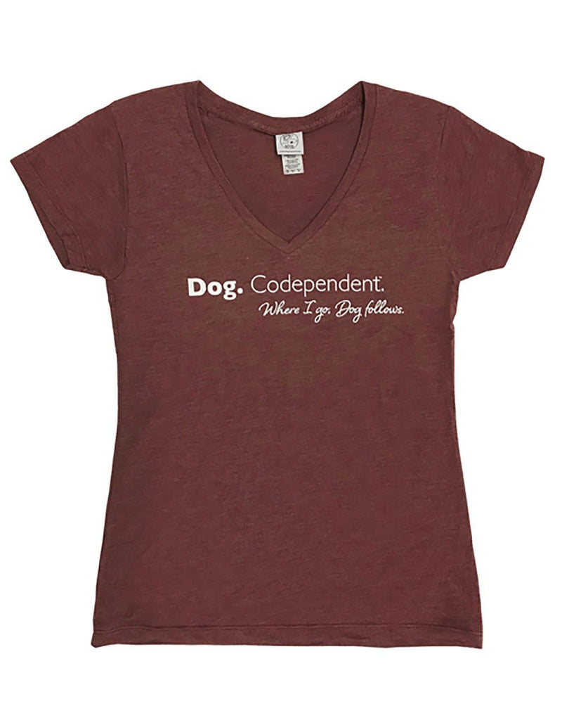 Dog is Good Women's Dog Codependent T-Shirt Great Gift for Dog Lovers Burgandy Small - PawsPlanet Australia