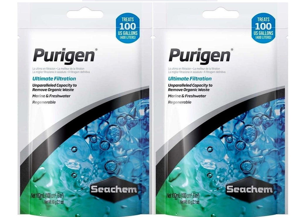 Seachem Purigen Ultimate Filtration 100 ml. Bag Aquarium Fish Tank Filter Media 3.38 Fl Oz (Pack of 2) - PawsPlanet Australia