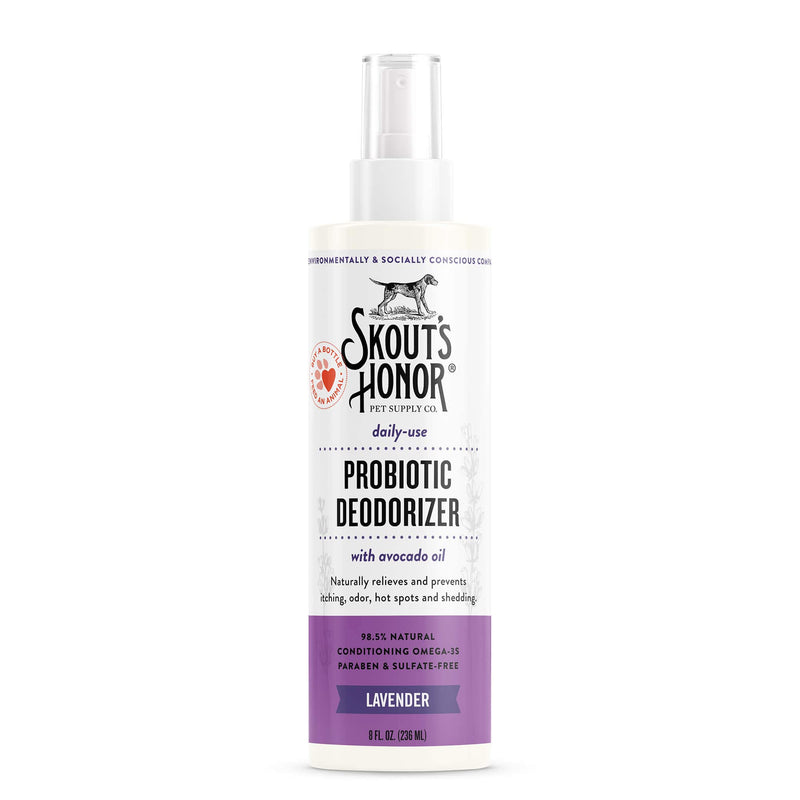 SKOUT'S HONOR: Probiotic Deodorizer - 8 fl. oz. - Hydrates and Deodorizes Fur, Supports Pet’s Natural Defenses, PH-Balanced and Sulfate Free - Avocado Oil - PawsPlanet Australia