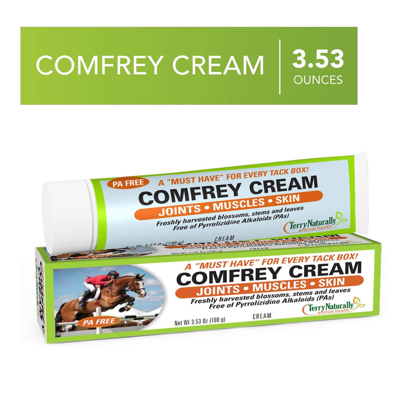 Terry Naturally Animal Health Comfrey Cream - 3.53 oz (100 g) - Topical Botanical for Horses and Dogs - Support for Joints, Muscles & Skin - External Application - PawsPlanet Australia