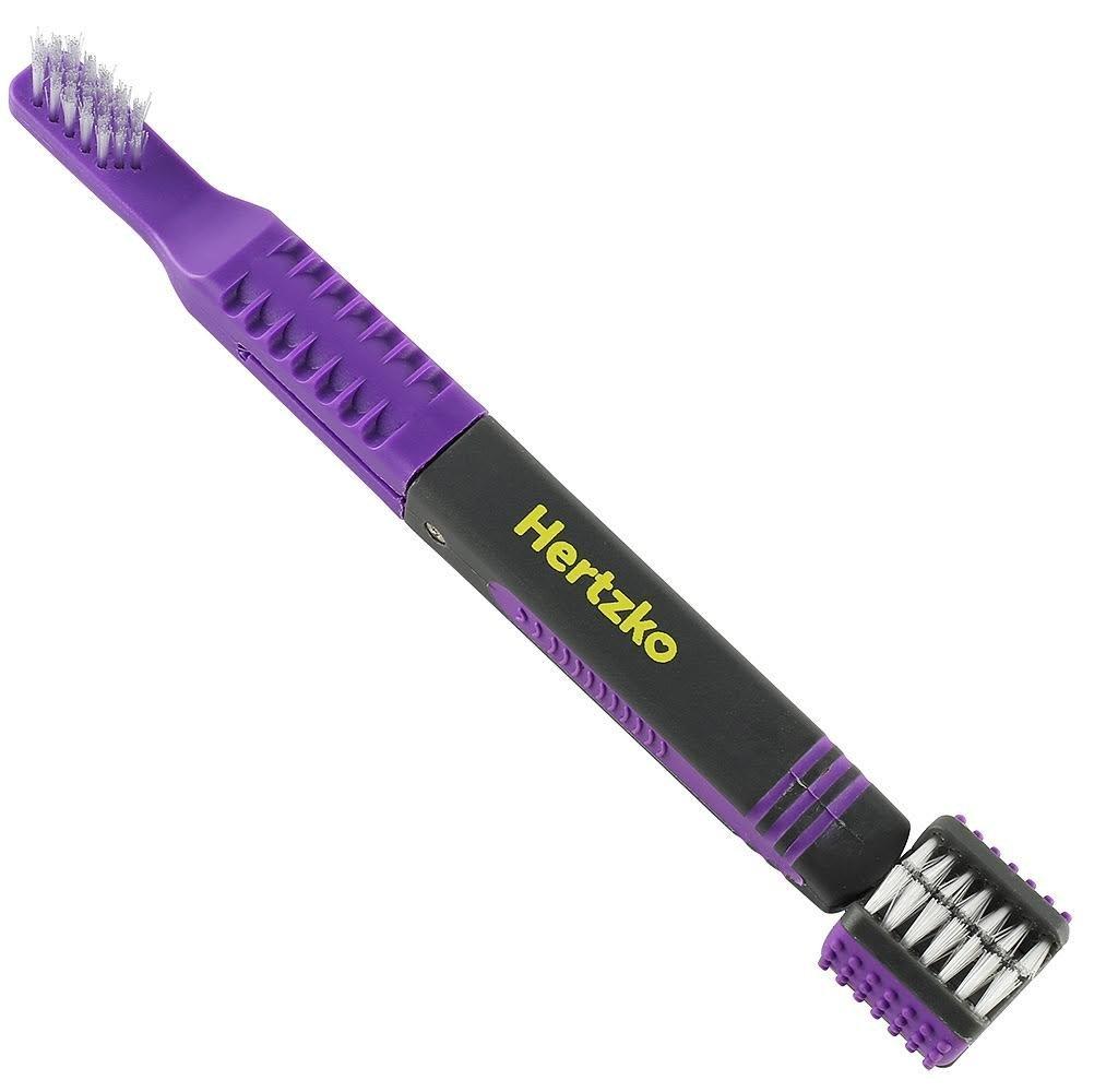 Hertzko Triple Headed Tooth Brush Multi-Head Brush Gets to All Sides of The Tooth at Once! - Removable Finger Brush Gives You Great Control - Suitable for Small and Large Dogs and Cats - PawsPlanet Australia