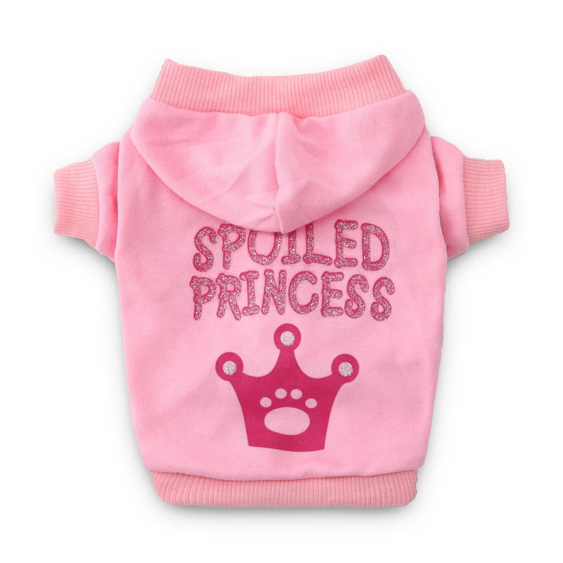DroolingDog Dog Princess Shirts Pet Dog Clothes Dog Hoodie for Small Dogs Small (3.3lb-5.5lb Pink - PawsPlanet Australia