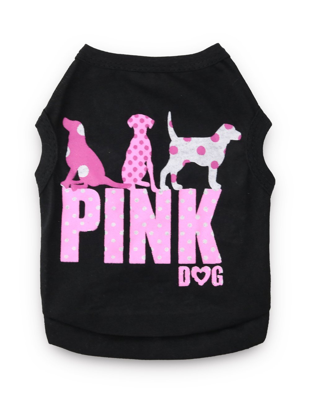 [Australia] - DroolingDog Dog Clothes Pink Dog Shirt Pet T Shirt for Small Dogs Small (3.3-5.5lb) Black 