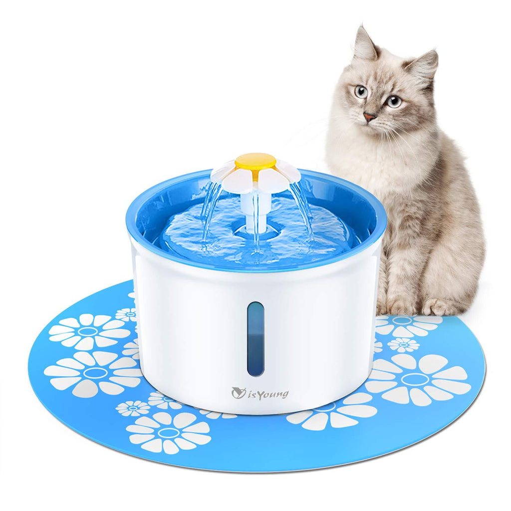 isYoung Cat Fountain 1.6L Automatic Pet Water Fountain Pet Water Dispenser, Dog/Cat Health Caring Fountain and Hygienic Dog Fountain Blue - PawsPlanet Australia