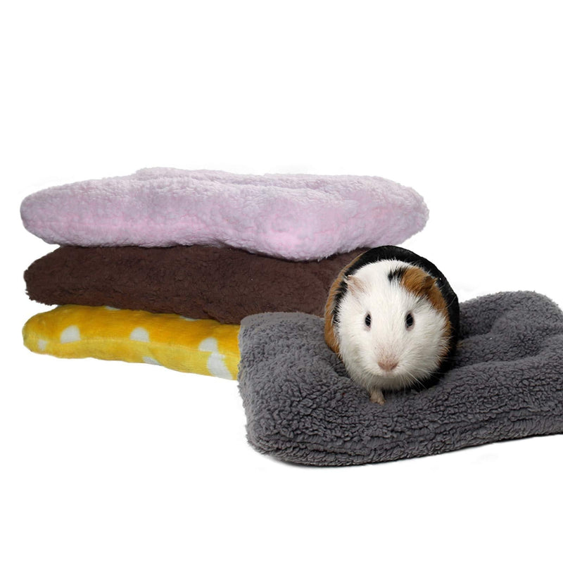 RYPET Guinea Pig Bed - Square Plush Warm Sleep Mat Pad for Squirrel Hedgehog Rabbit Chinchilla and Other Small Animals, Random Color S(9.8 x 6.7inch) - PawsPlanet Australia