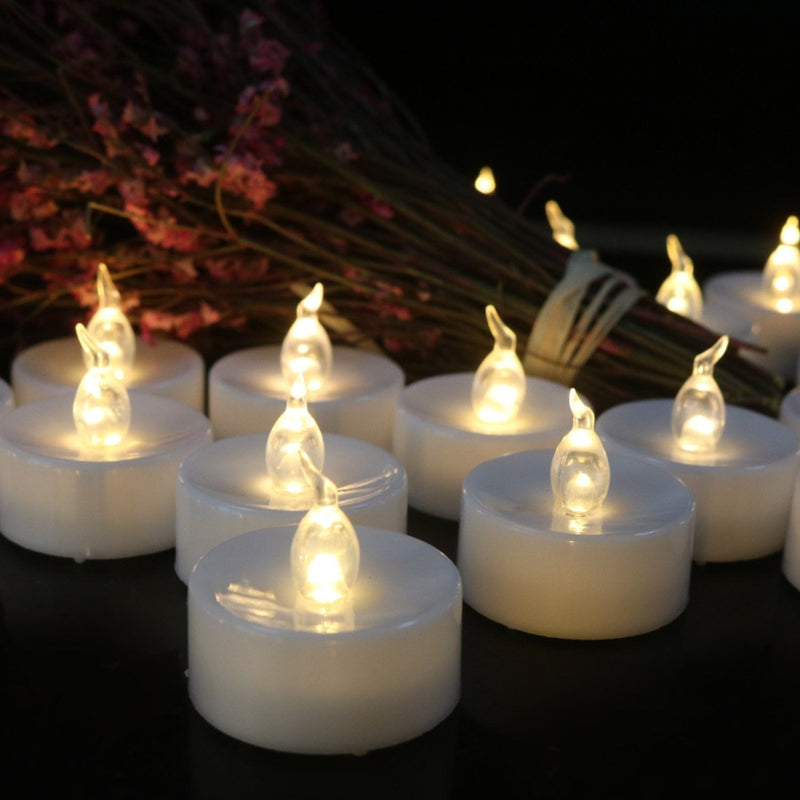 Flameless LED Tea Light Mini Candles, Battery Powered Small Fake Candles Wedding Decorations, Pack of 12 - PawsPlanet Australia