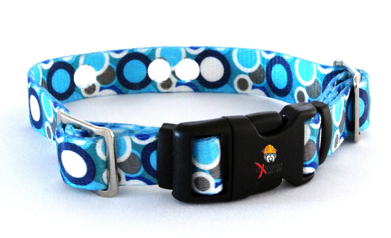 [Australia] - All Electric Dog Fence Collar Compatible Tough and Rugged Replacement Strap - Blue Bubbles | Medium 13" to 18" Neck (Also Compatible with Other Brands of Underground Dog Fence Collars) 