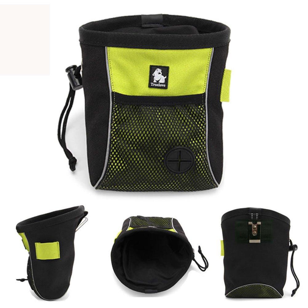 Kismaple Dog Treat Bag with with Poop Waste Bag, Pet Training Travel Walking Reflective Pouch, Clip-on Storage Belt Bag Dispenser (Small, Green) Small - PawsPlanet Australia
