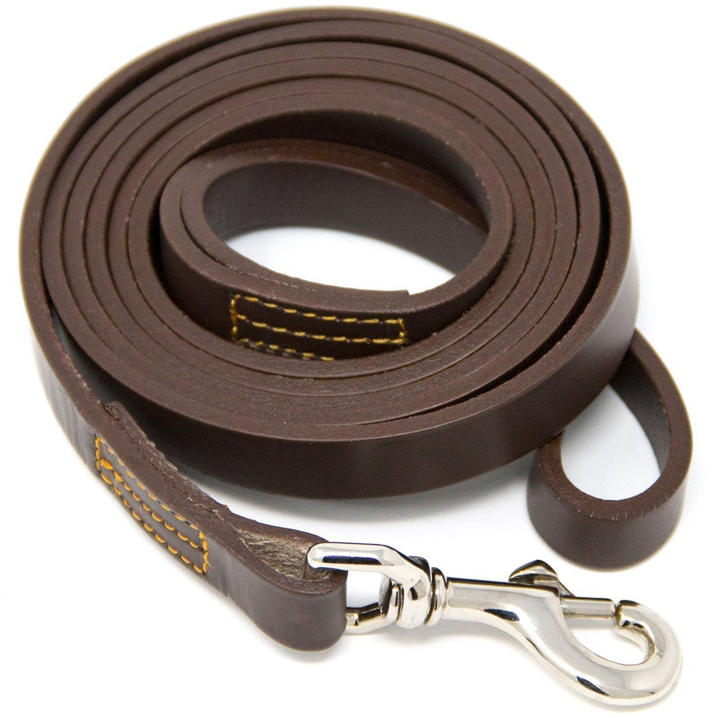 [Australia] - Hero Leather Training Leash - 6 Foot Brown 