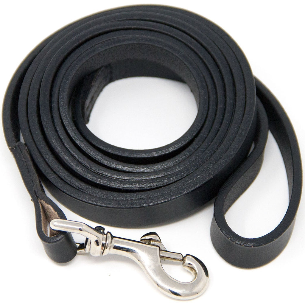 [Australia] - Hero Leather Training Leash - 6 Foot Black 