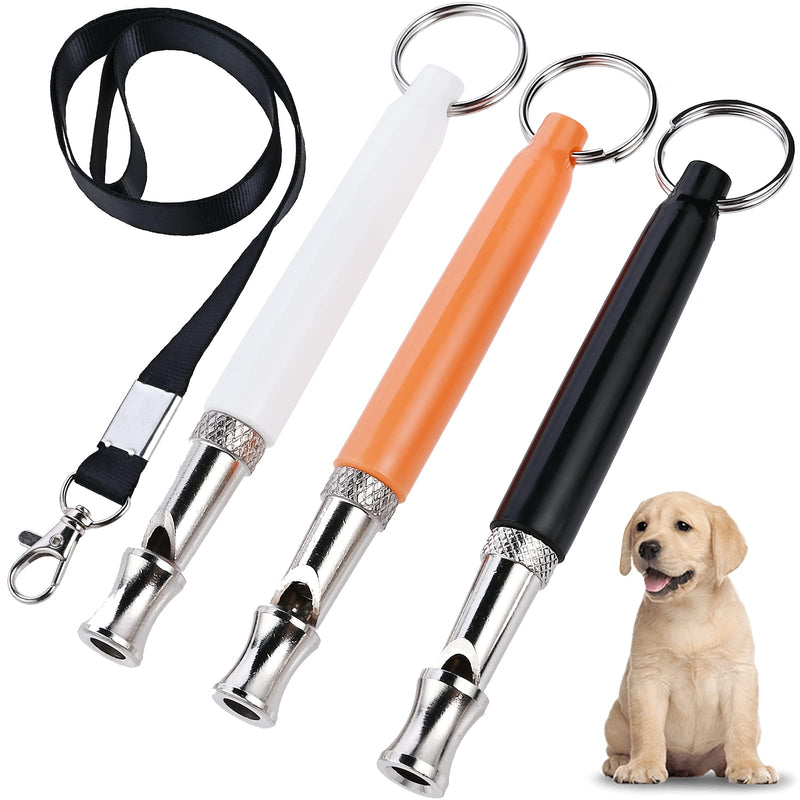 Faburo 3pcs Ultrasonic Professional Dog Whistles Training Whistles with Lanyard, Adjustable Frequencies, Dog Training Set (no clicker included) 1 clicker with 3 whitles - PawsPlanet Australia