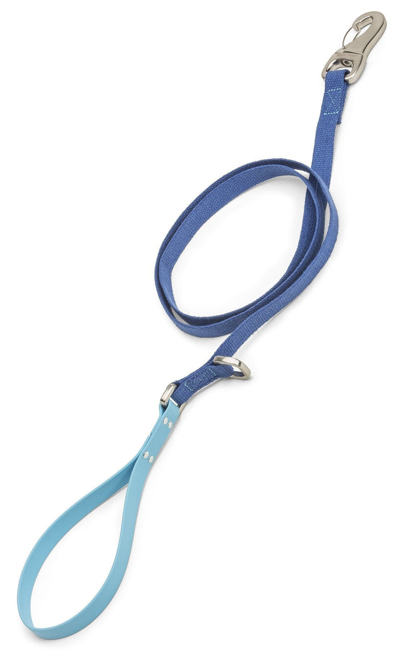 [Australia] - West Paw Strolls Dog Leash with Comfort Grip, Made in USA Large Midnight Blue - Aqua 