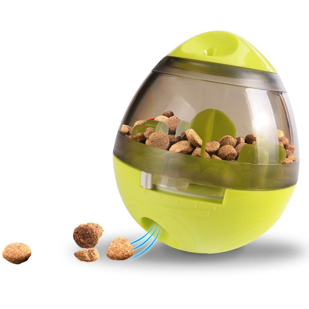 [Australia] - Needobi Dog Toy Food Ball, IQ Dog Treat Ball for Dogs & Cats, Increases Mental Stimulation Interactive Dispensing Pet Ball, Best Alternative to Bowl Feeding Green 