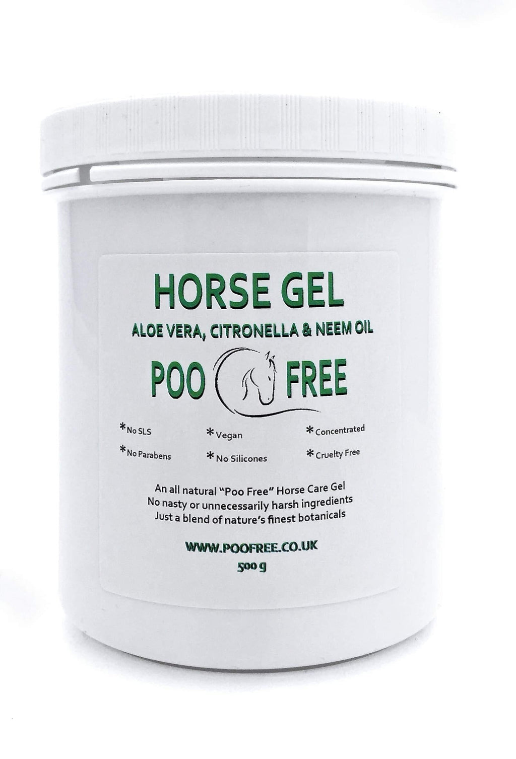 POO FREE Natural ALOE VERA, NEEM & CITRONELLA GEL FOR HORSES - 500 g Cools and Moisturises, Soothes, Relieves Itchiness, Eliminates Smells. Beneficial for Dry, Damaged, Sensitive Skin. - PawsPlanet Australia