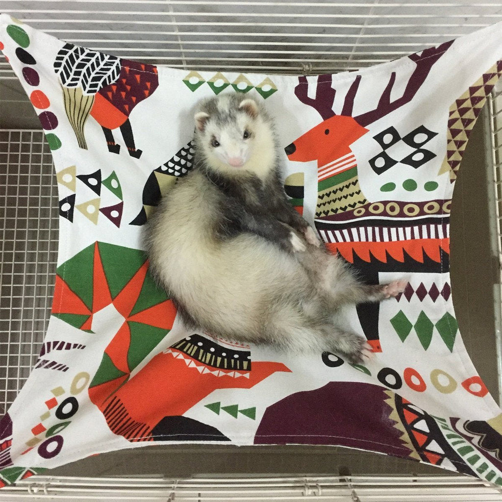 Ferret Cat Hammock Bed for Cage 100% Handmade Pet Canvas Hammocks for Small Animals, Kitten, Guinea Pig, Bunny, Rabbit, Rat Comfortable Hanging Bed, Soft Sleepy Mat Pad for Sleeping and Resting Grey - PawsPlanet Australia