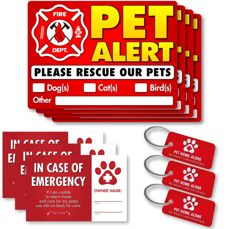 Vinyl Friend Pet Alert Stickers- FIRE Safety Alert and Rescue (5 Pack) - Save Your Pets encase of Emergency or Danger Pets in Home for Windows, Doors Sign Small Disp - PawsPlanet Australia