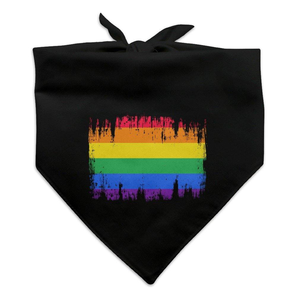 Graphics and More Rainbow Pride Gay Lesbian Contemporary Dog Pet Bandana - Black - PawsPlanet Australia