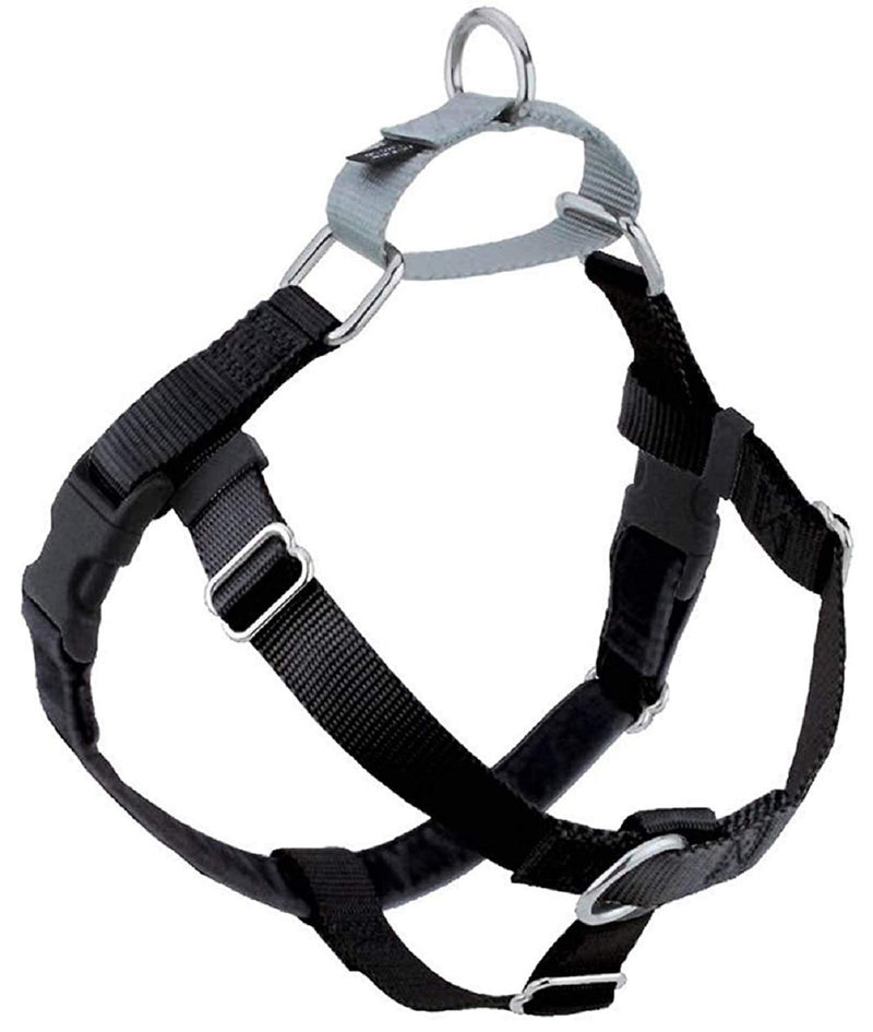 2 Hounds Design Freedom No Pull Dog Harness | Adjustable Gentle Comfortable Control for Easy Dog Walking | for Small Medium and Large Dogs | Made in USA | Leash Not Included XS (Chest 15" - 20") Black - PawsPlanet Australia