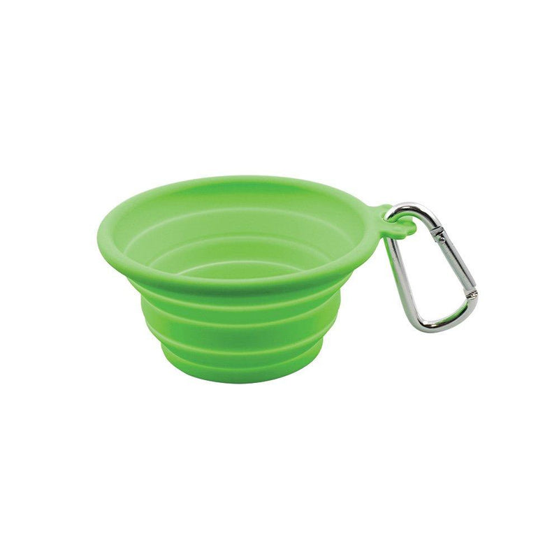 [Australia] - FFD Pet 60222 Pet Silicone Collapsible Travel Bowl for Dogs and Cats, Small, Lime Green, 13oz/370mL, 4.5" 