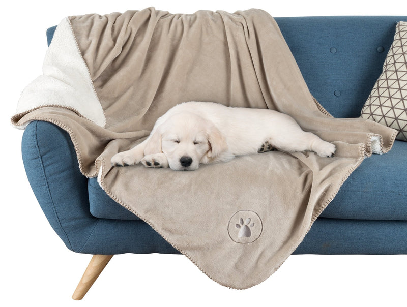 PETMAKER Waterproof Pet Blanket Collection – Reversible Throw Protects Couch, Car, Bed from Spills, Stains, or Fur, Dog and Cat Blankets Tan Large - PawsPlanet Australia