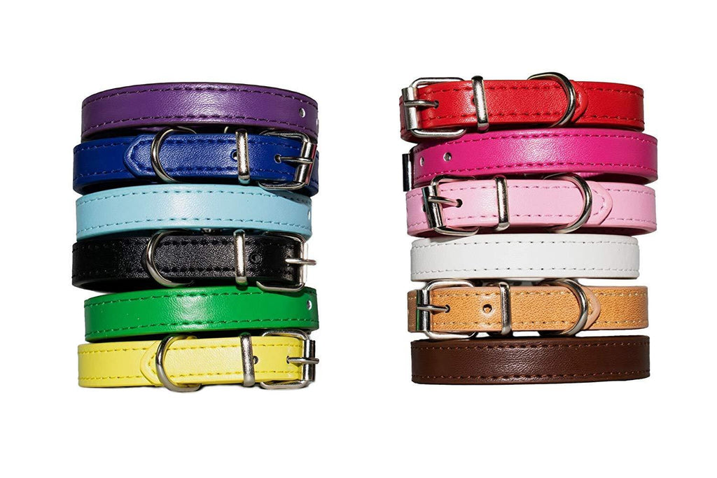 [Australia] - JJSparre 12 Puppy ID Collars - Fully Adjustable - Premium Leather - Small Dog Whelping Collars for Identification - Pack Contains 12 Colors - Durable and Reusable 