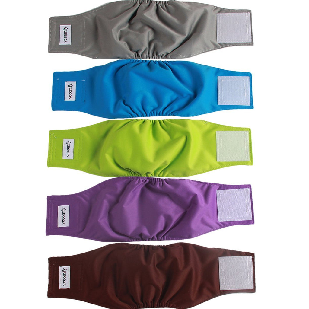 vecomfy Belly Bands for Male Dogs 5 Pack,Premium Washable Reusable Small Dog Belly Wrap Leakproof Puppy Diapers XS 5pcs - PawsPlanet Australia