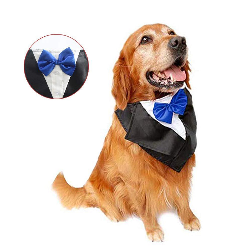 [Australia] - DogLemi Dogs Bowtie Tuxedo Neckwear Holloween Scarf Pet Dress-up Costumes Cosplay Accessories Blue 